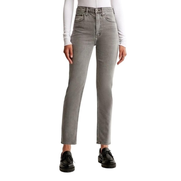 LIKE NEW Abercrombie The Skinny High Rise Jeans in Gray Wash - 29 LONG - Picture 1 of 8
